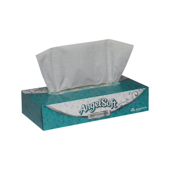 Tissues  Angel Soft Premium Facial Tissue   7 75  X 8 75   2 Ply   Flat Box   100 Sheets Bx