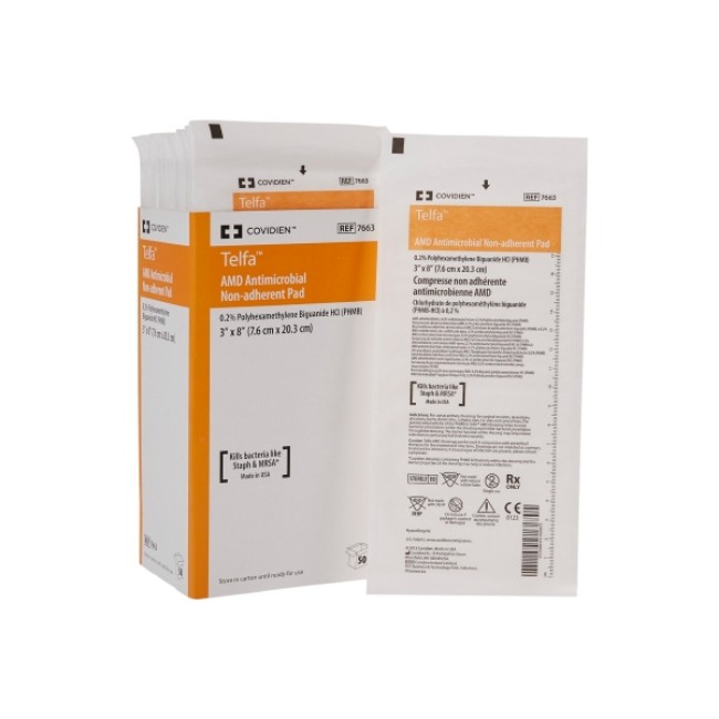 Dressings  Telfa Antimicrobial Non Adherent Dressing  Sterile  3  x 8 