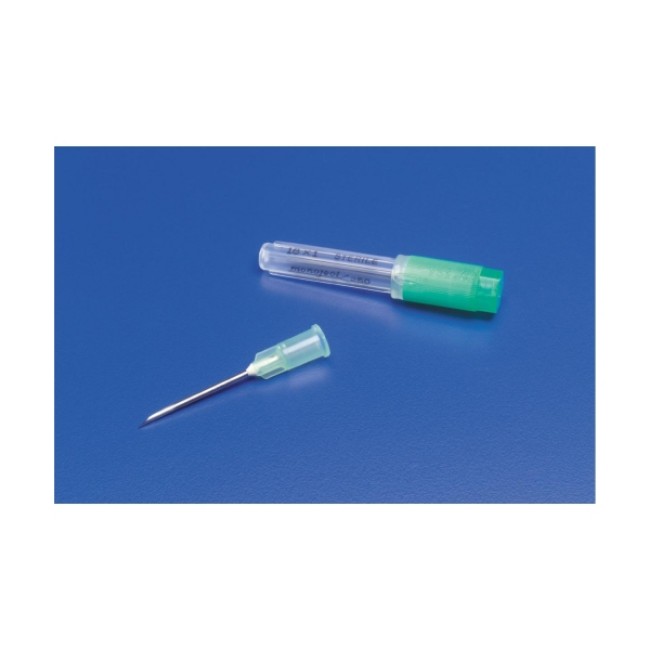 Needles  Monoject Rigid Pack Hypodermic Needle With Regular Bevel And Polypropylene Hub   Green   18G X 1 5 