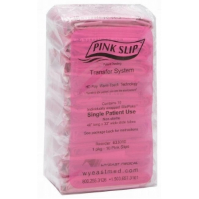 Slip  Pink  Patient Transfer   10 Pack