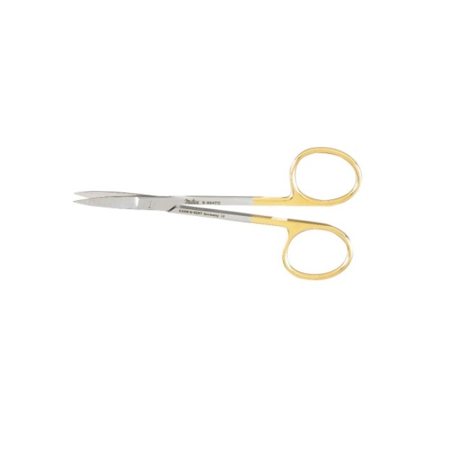 Iris Scissors Miltex  Carb N Sert  4 1 2 Inch Length Or Grade German Stainless Steel   Tungsten Carbide Nonsterile Finger Ring Handle Straight Sharp Tip   Sharp Tip