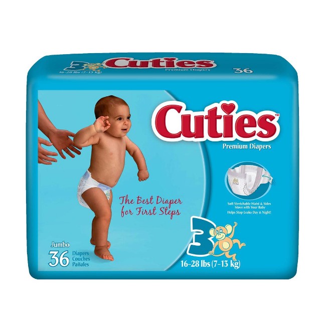 Diaper  Fq  Cuties Sz 3 Jumbo 4 36
