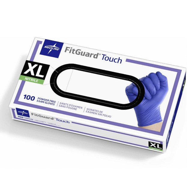 Gloves  Fitguard Touch Powder Free Nitrile Exam Gloves   Size Xl