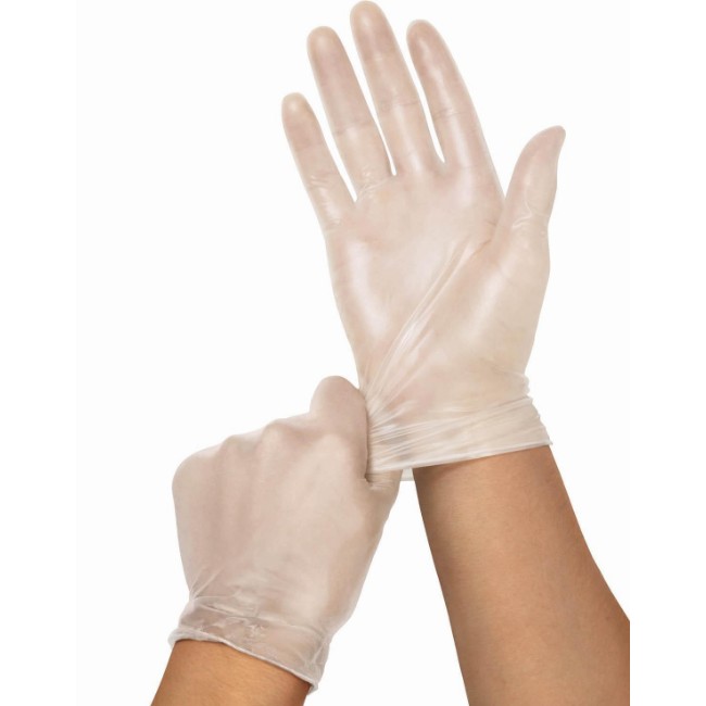 Glove   Vinyl   Pf   Clear   Large