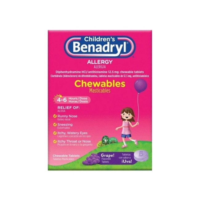 Benadryl 12 5Mg Child Chew Tab 20 Bx