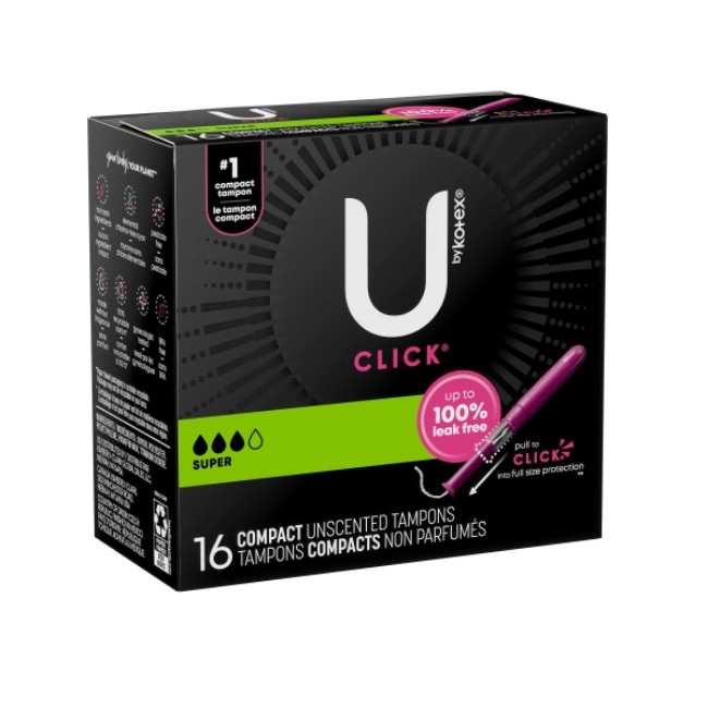 U By Kotex Click Compact Tampons   Super   Unscented   16 Count