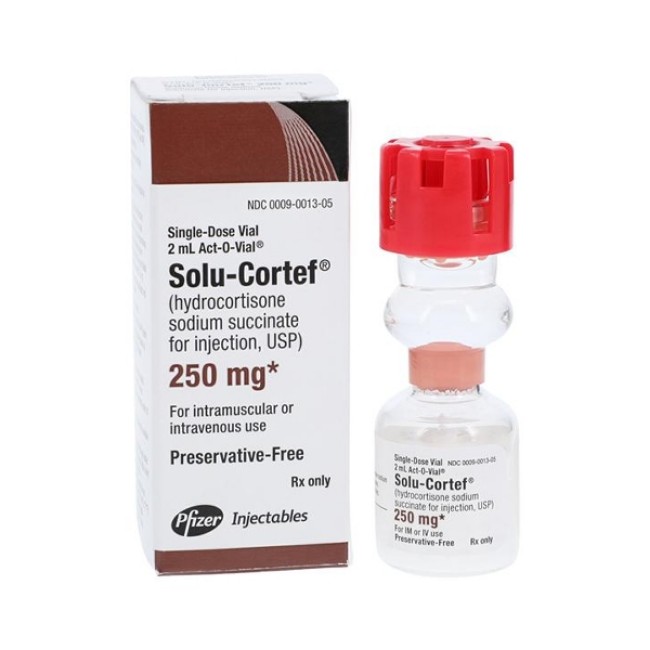 Solu Cortef Hydrocortisone Sodium Succinate PF 250mg 2mL