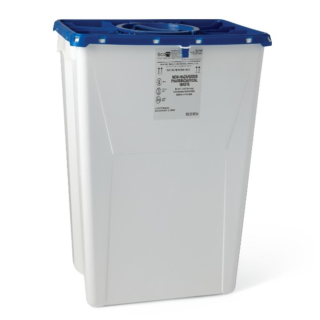 Container  Pharma   18Gal  White  Port Lid