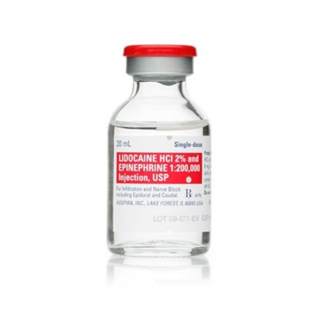 Injections  Lidocaine 2  and Epinephrine Injection  Single Dose Vial  1 200 000  5 x 20 mL