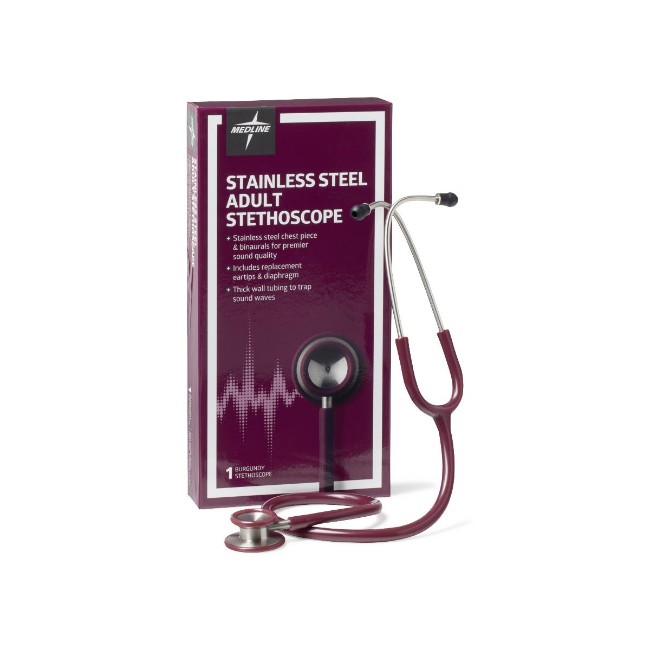 Stethoscope   Adult   Stnlss Stl  Burgundy