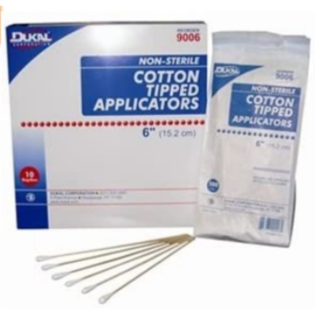 Non Returnable   Applicator Cotton Tip 6  Sterile Dukal