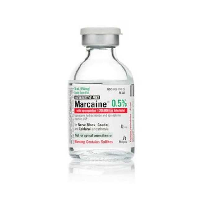 Anesthetics  Marcaine 0 5 Epi1 200000 Single Dose Vial  10 X 30Ml