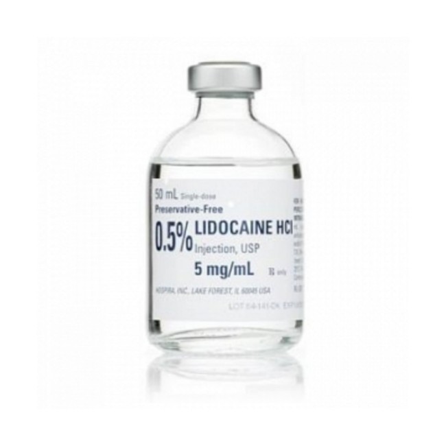 Injections  Lidocaine Hydrochloride Injection   0 5   Preservative Free   Single Dose Vial   25 X 50 Ml