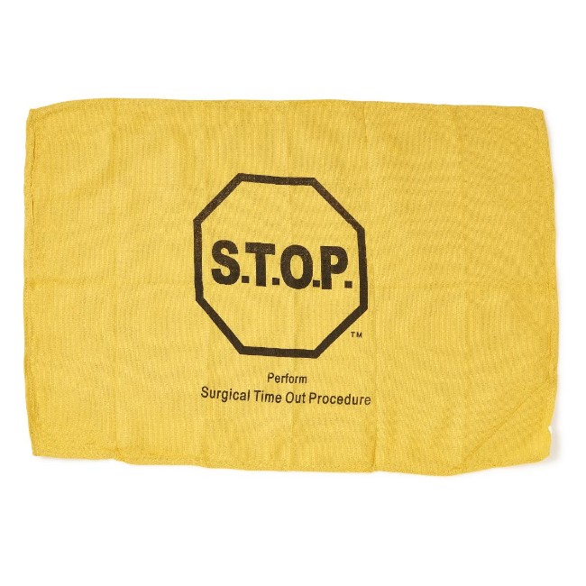 Towel  Stop Flag  Gold  Woven  Sterile