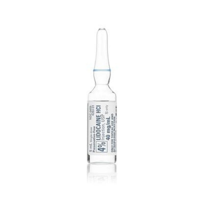 Injections  Lidocaine Hydrochloride Injection   4  Ampoule   Preservative Free   25 X 5 Ml