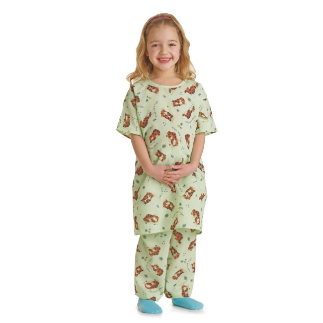 Gown  Pediatric  Tiger  Green  Medium