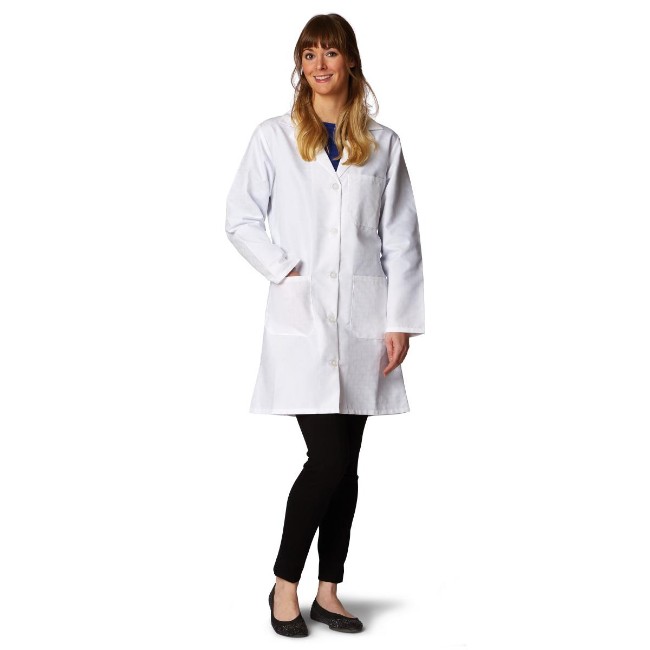 Coat  Lab  Ladies  Staff Length  White  14