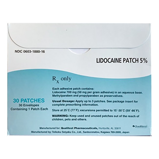 Lidocaine 5  Patch 30Ct