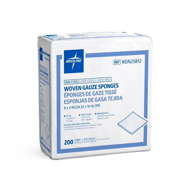 Sponges  Woven Nonsterile Gauze Sponges   12 Ply   8  X 4 