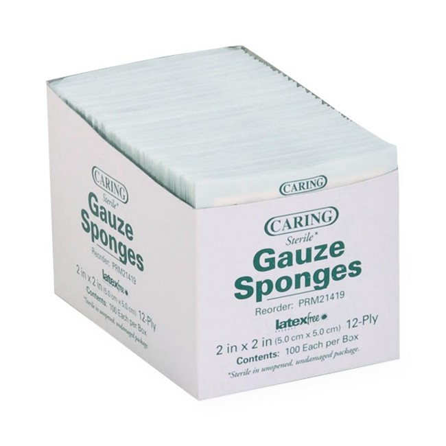 Gauze  Sponge  2X2  12Ply  Sterile  Lf  1 Pk