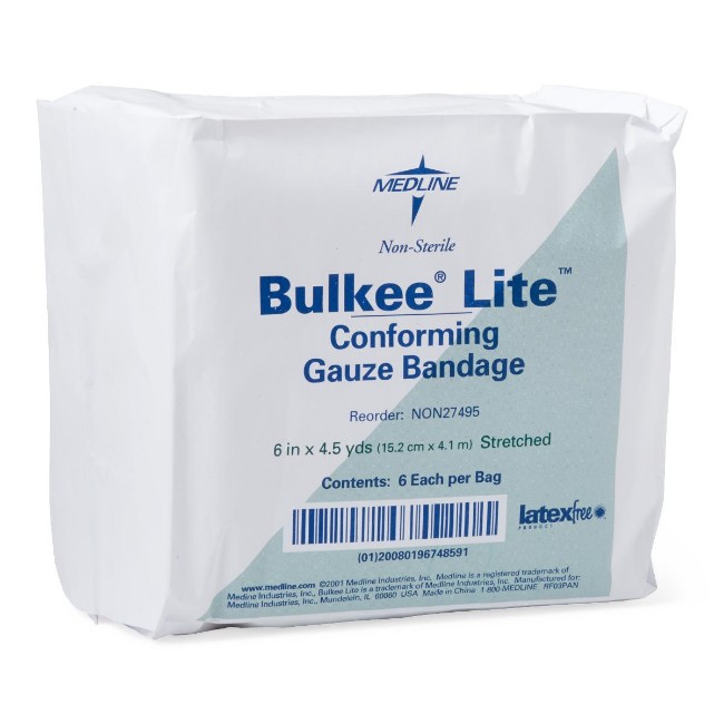 Bandages  Bulkee Lite Nonsterile Conforming Bandage   6  X 4 5 Yd 