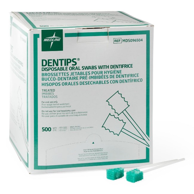 Swab  Oral  Dentips  Treated  Green  10 Pk