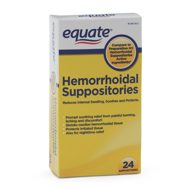 Hemorrhoidal Suppository 24 Bx Equate