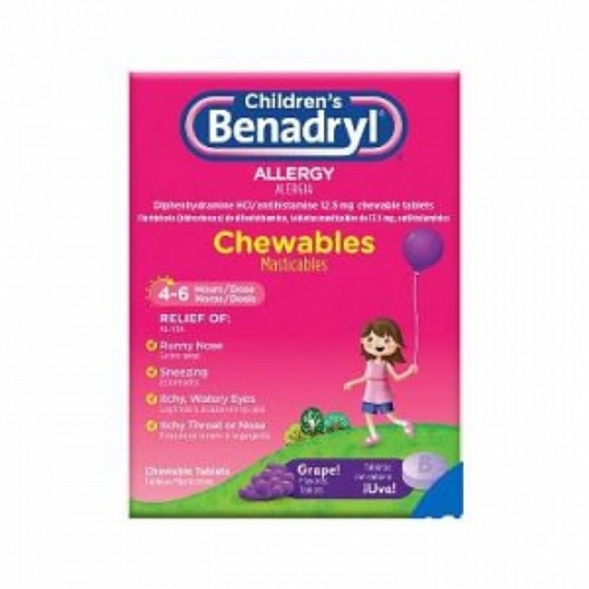 Benadryl 12 5Mg Child Chew Tab 20 Bx