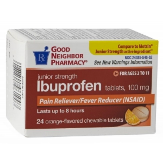 Ibuprofen 100Mg Chew Tab  Orange  24 Bt