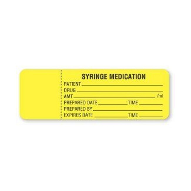 Labels  Irrigation Solution Syringe Medication Label   Yellow   220 Roll