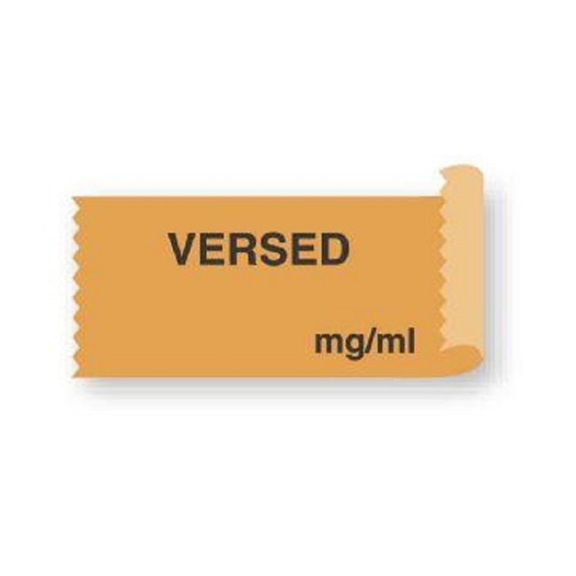 Labels   Versed Mg Ml  Anesthesia Label Tape   Orange   1  Core Roll