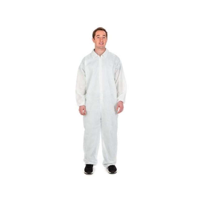 Coveralls  Coveralls With Elastic Cuffs And Ankles   White   Size Xl