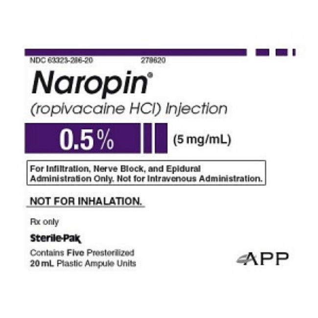 Naropin 5Mg Ml  0 5  Amp 5X20ml