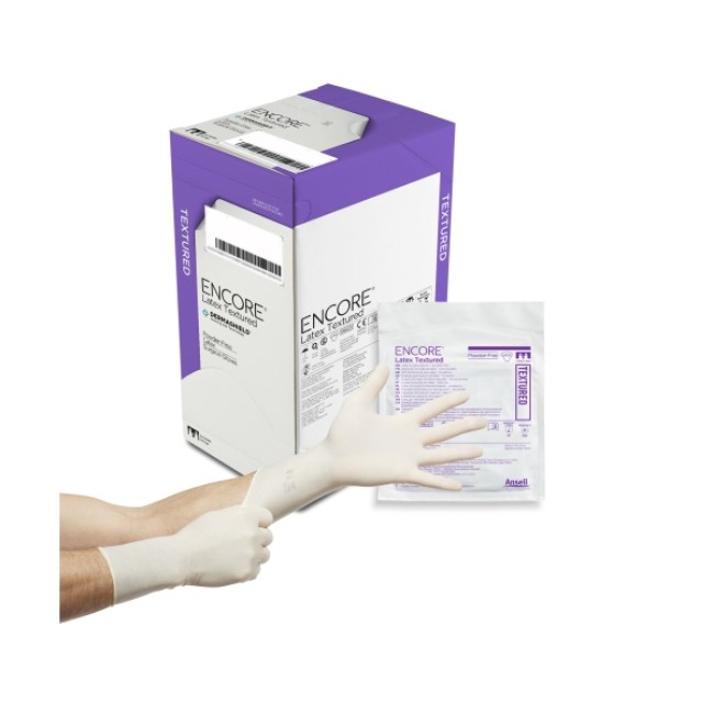 Encore Powder Free Textured Latex Surgical Gloves   Size 7 0