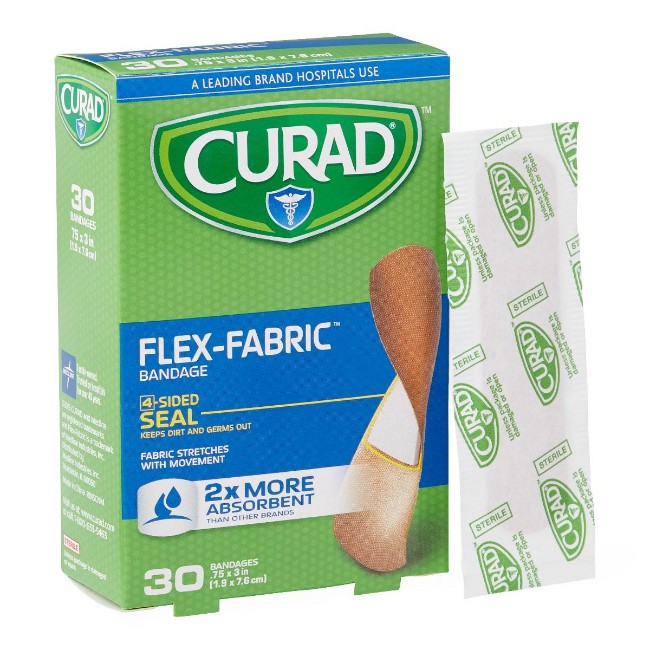 Bandage  Fabric  Curad  30Ct  3 4X3