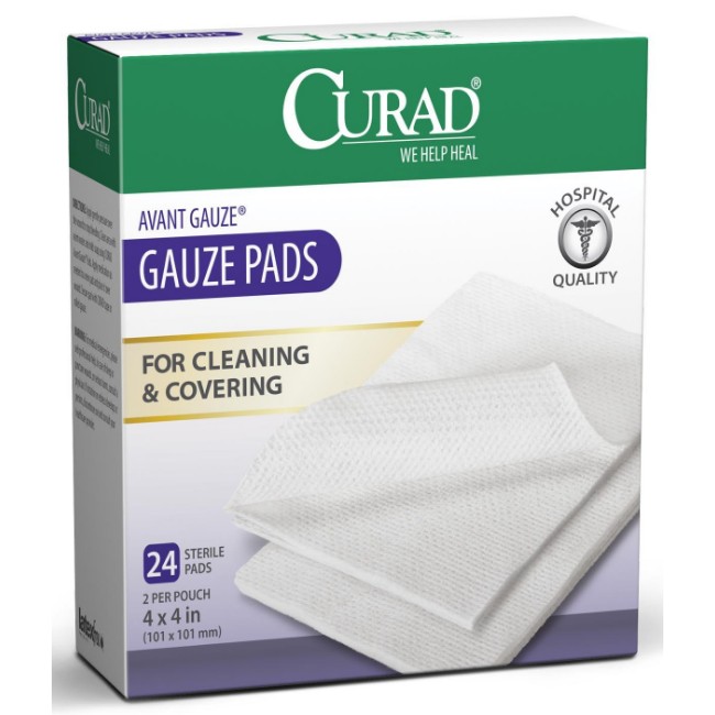 Gauze Pads  Curad Sterile Pro Gauze Pad   4  X 4   4 Ply   24 Box