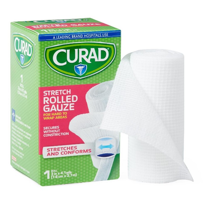 Gauze  Curad Stretch Rolled Gauze   3  X 4 1 Yd 