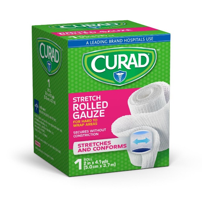 Gauze  Curad Stretch Rolled Gauze   2  X 4 1 Yd 