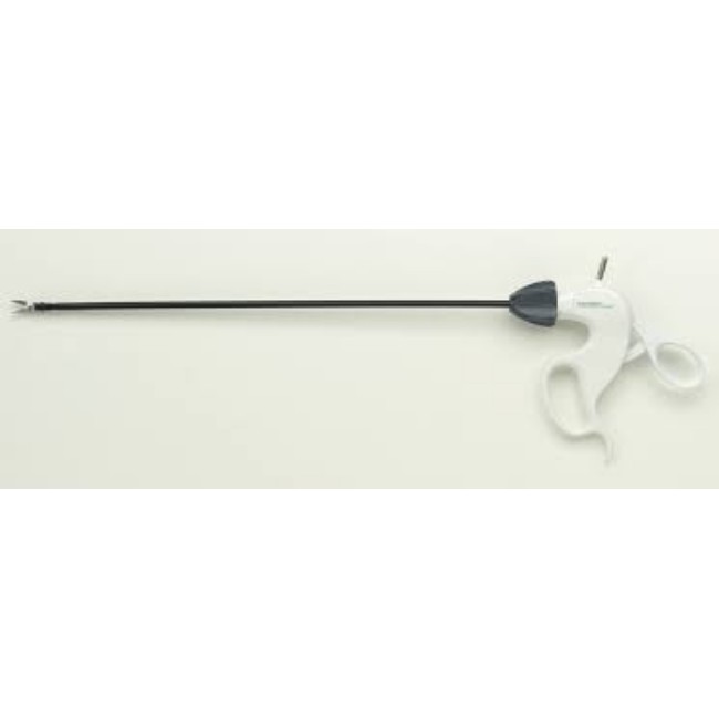Scissors Endoscopic Dia5mm 360Deg Stainless Steel Curved Tip Ratchet Handle Insulated Shaft With Monopolar Cautery