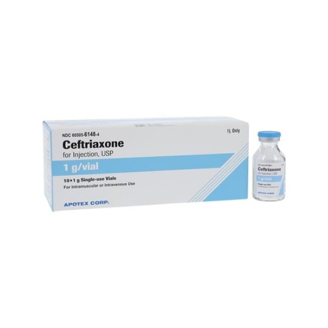 Injections  Ceftriaxone 1 G Single Dose Vial   10 Box