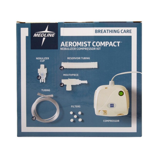 Nebulizer Compressors  Aeromist Compact Nebulizer Compressor With Reusable And Disposable Nebulizer Kit