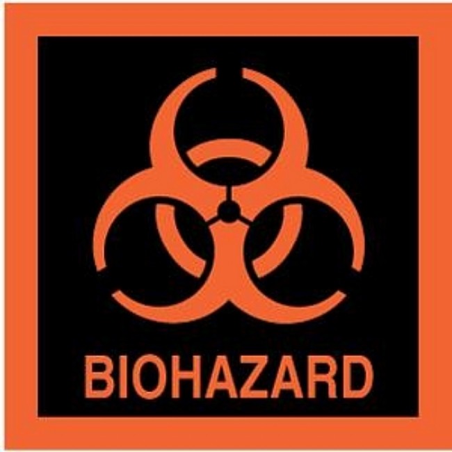 Label  Biohazard  W Symbol  5X5