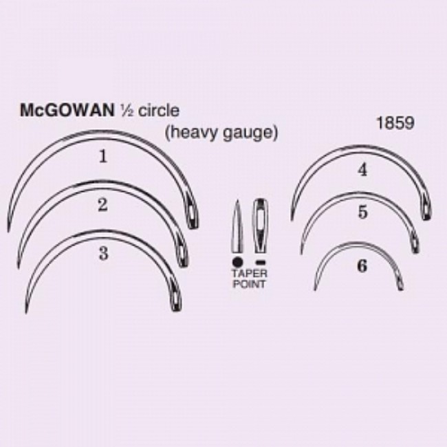 Needle  Mcgowan  1 2 Circle  Taper  Disp  Sz6