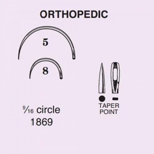 Needle  Ortho  9 16 Circle  Taper Pnt  Sz 5