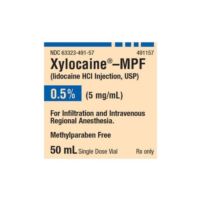 Injections  Xylocaine Mpf 0 5  Single Dose Vial   25 X 50 Ml