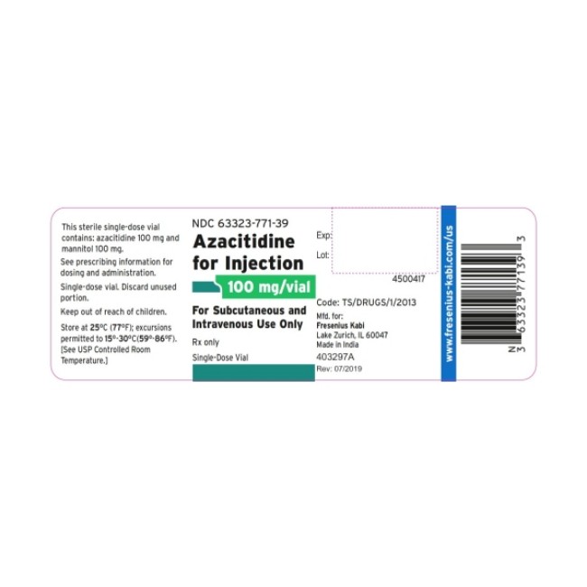 Azacitidine 100Mg Sdv Lyo Pwd  Fk  1 Ea