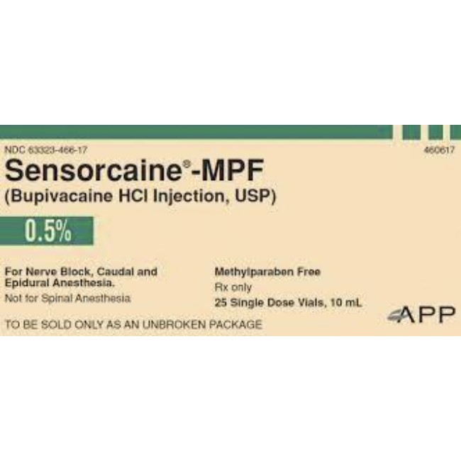 Sensorcaine Mpf 0 5  Sdv 25 X 10Ml