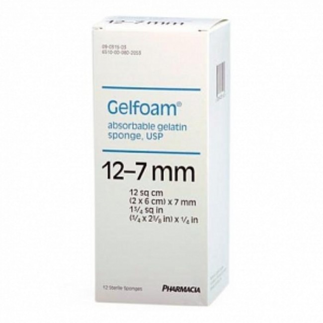 Gelfoam  12X7mm  3 4Sq  12 Bx