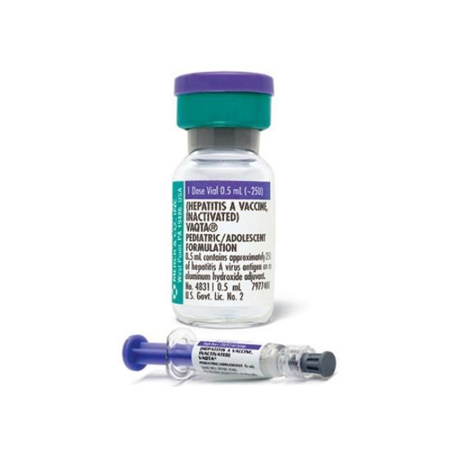 Vaccines  Vaqta Hepatitis A Vaccine   25 Units 0 5 Ml Prefilled Single Dose Luer Lok Syringe   10 X 0 5 Ml  Pediatric 