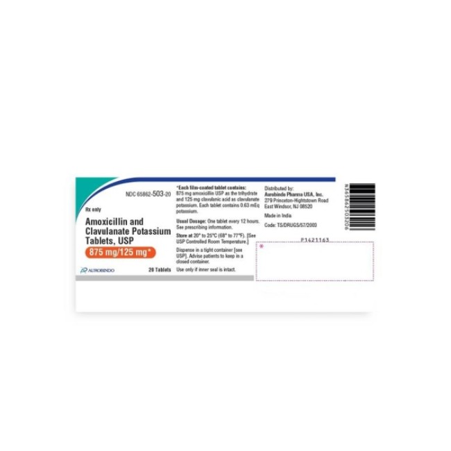 Antibiotics  Amoxicillin Clavul 875 125Mg Tab 20 Bt